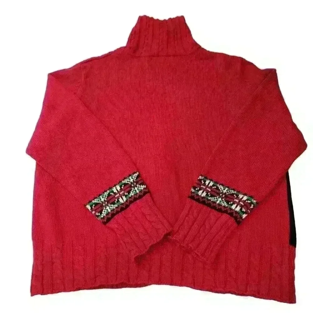 Vintage Sweater Bonnie & Bill Ramie Cardigan Fair Isle Womens XL Festive Nordic - Picture 3 of 16